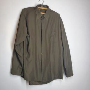 VanHeusen Olive Button Down Men's Dress Shirt.  Size 16.5 and 34/35